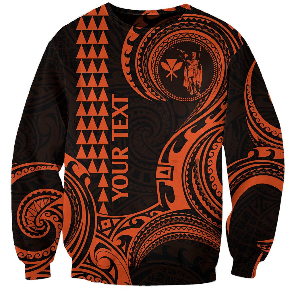 Custom King Kamehameha Day Hawaii Sweatshirt Paradise of the Pacific Tribal Kakau - Orange LT9 Unisex Orange - Polynesian Pride