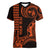 Custom King Kamehameha Day Hawaii Women V Neck T Shirt Paradise of the Pacific Tribal Kakau - Orange LT9 Female Orange - Polynesian Pride