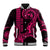 Custom King Kamehameha Day Hawaii Baseball Jacket Paradise of the Pacific Tribal Kakau - Pink LT9 Unisex Pink - Polynesian Pride