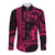 Custom King Kamehameha Day Hawaii Long Sleeve Button Shirt Paradise of the Pacific Tribal Kakau - Pink LT9 Unisex Pink - Polynesian Pride