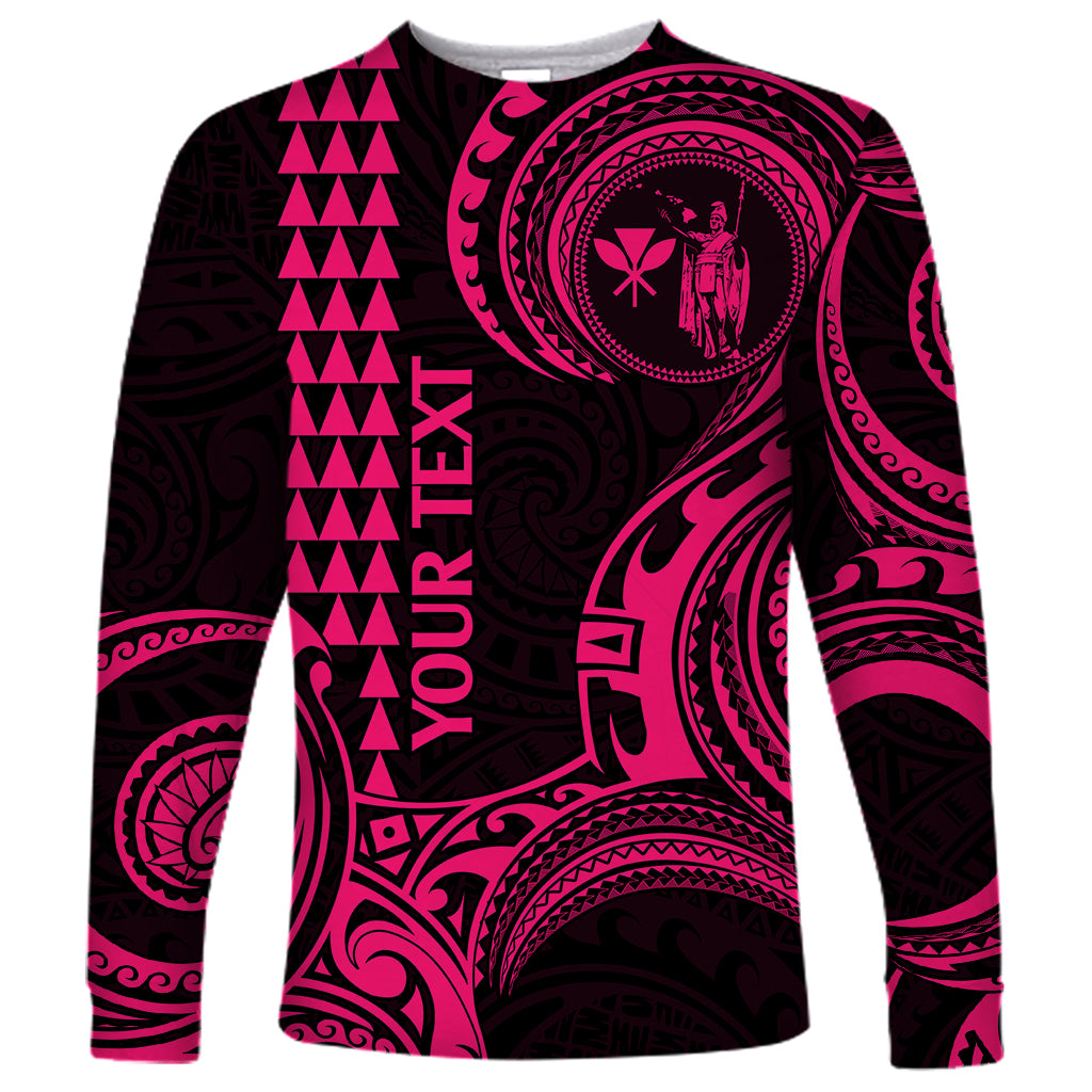 Custom King Kamehameha Day Hawaii Long Sleeve Shirt Paradise of the Pacific Tribal Kakau - Pink LT9 Unisex Pink - Polynesian Pride