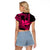 Custom King Kamehameha Day Hawaii Raglan Cropped T Shirt Paradise of the Pacific Tribal Kakau - Pink LT9 - Polynesian Pride