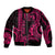 Custom King Kamehameha Day Hawaii Sleeve Zip Bomber Jacket Paradise of the Pacific Tribal Kakau - Pink LT9 Unisex Pink - Polynesian Pride
