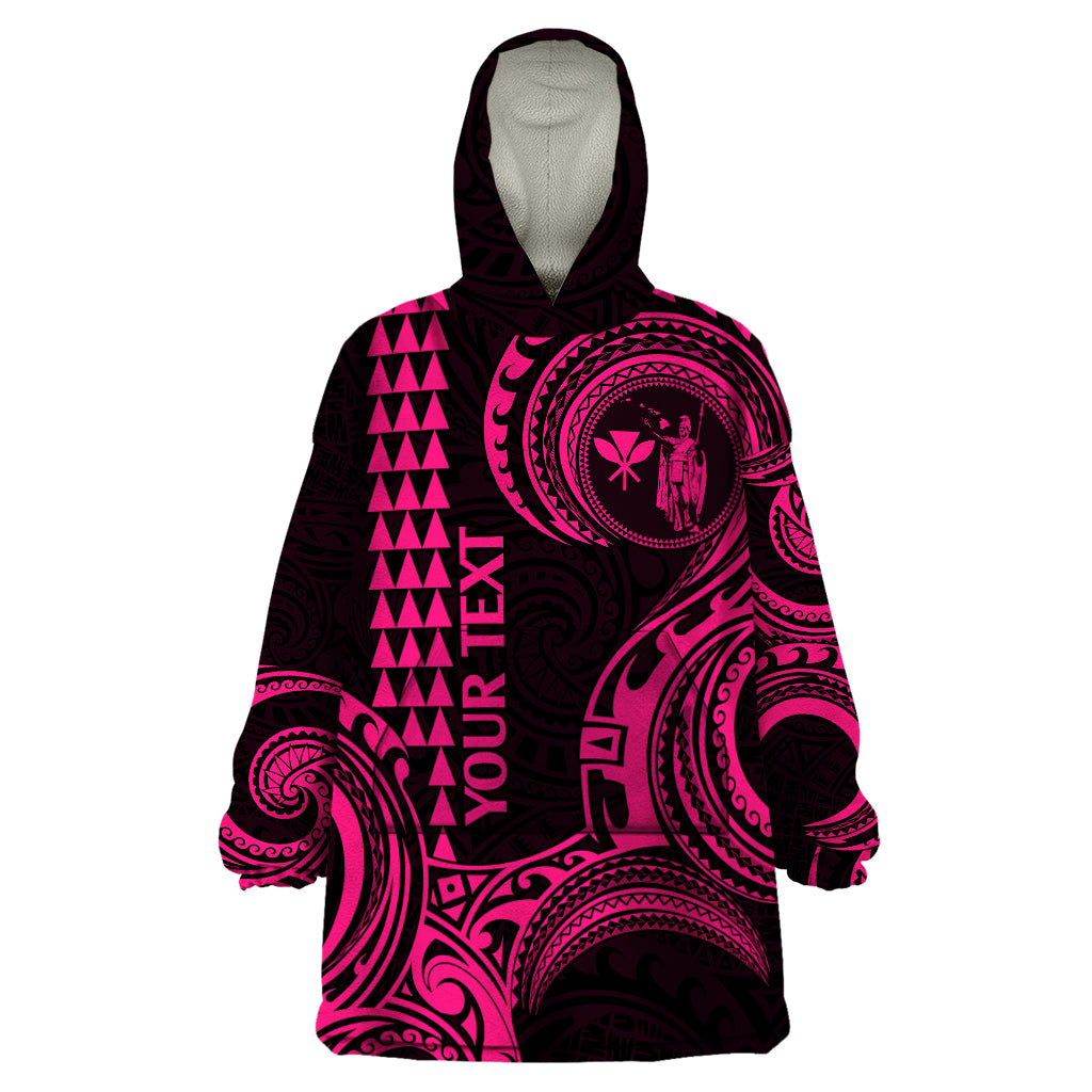 Custom King Kamehameha Day Hawaii Wearable Blanket Hoodie Paradise of the Pacific Tribal Kakau - Pink LT9 One Size Pink - Polynesian Pride