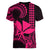 Custom King Kamehameha Day Hawaii Women V Neck T Shirt Paradise of the Pacific Tribal Kakau - Pink LT9 - Polynesian Pride