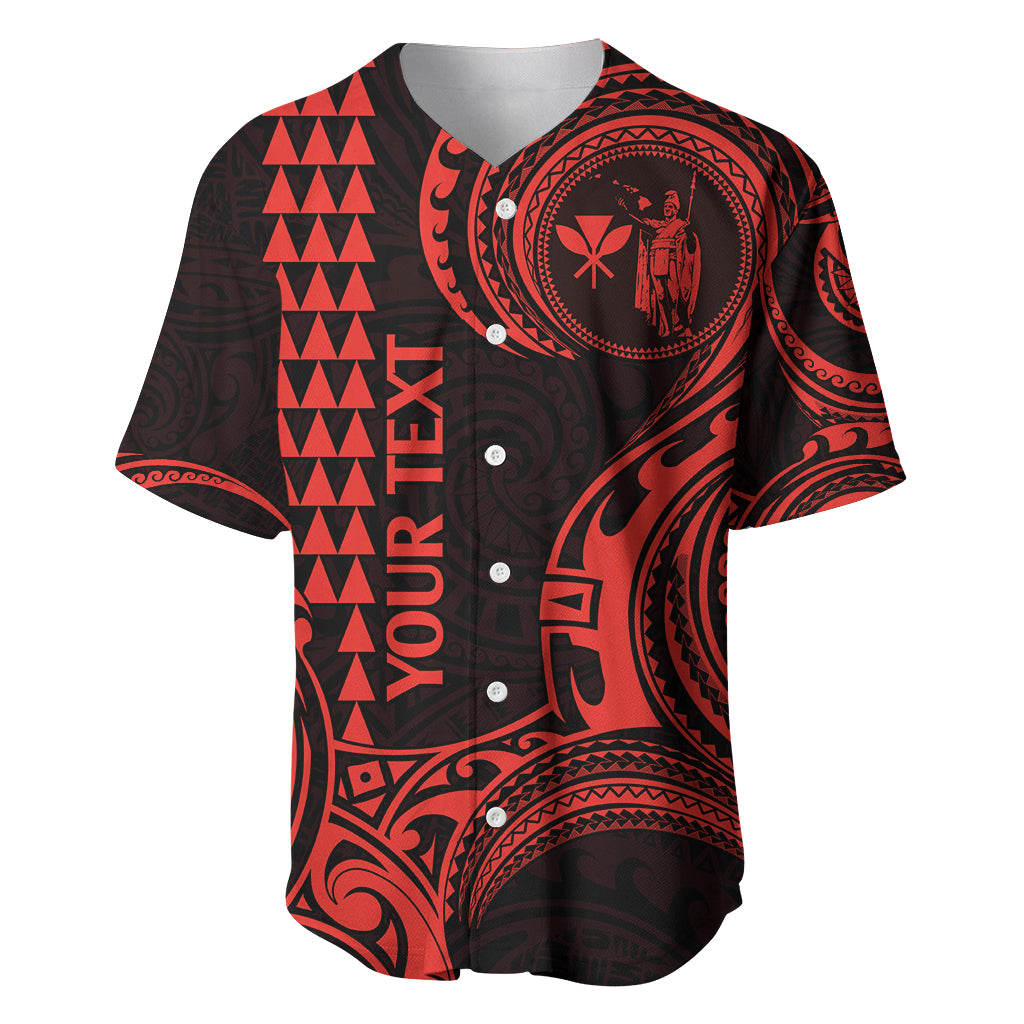 Custom King Kamehameha Day Hawaii Baseball Jersey Paradise of the Pacific Tribal Kakau - Red LT9 Red - Polynesian Pride