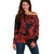 Custom King Kamehameha Day Hawaii Off Shoulder Sweater Paradise of the Pacific Tribal Kakau - Red LT9 Women Red - Polynesian Pride