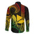 Custom King Kamehameha Day Hawaii Long Sleeve Button Shirt Paradise of the Pacific Tribal Kakau - Reggae LT9 - Polynesian Pride