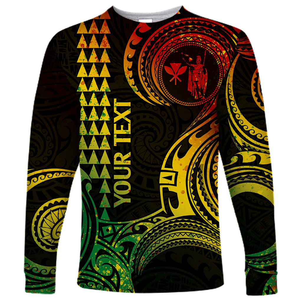 Custom King Kamehameha Day Hawaii Long Sleeve Shirt Paradise of the Pacific Tribal Kakau - Reggae LT9 Unisex Reggae - Polynesian Pride