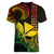 Custom King Kamehameha Day Hawaii Women V Neck T Shirt Paradise of the Pacific Tribal Kakau - Reggae LT9 - Polynesian Pride