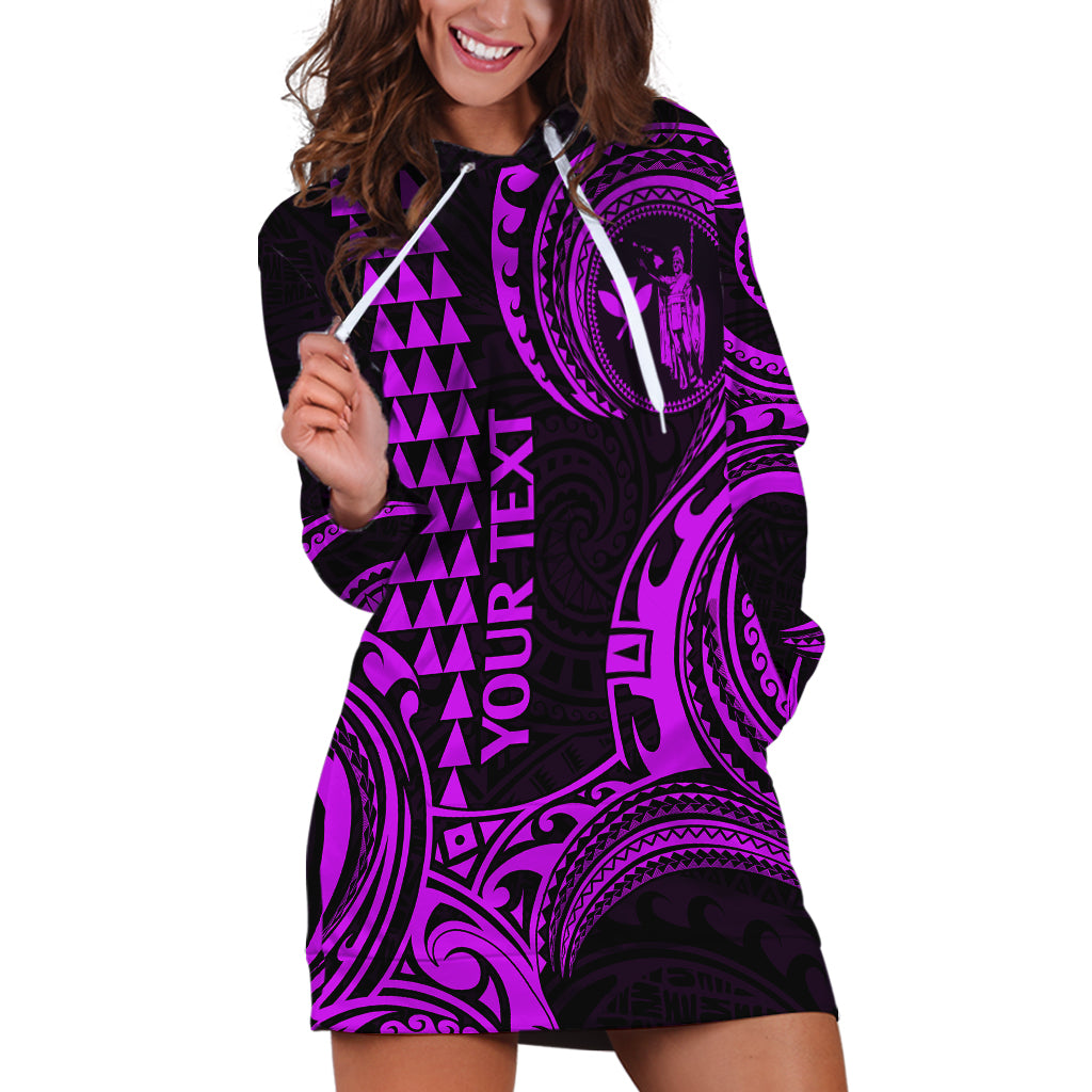 Custom King Kamehameha Day Hawaii Hoodie Dress Paradise of the Pacific Tribal Kakau - Purple LT9 Purple - Polynesian Pride