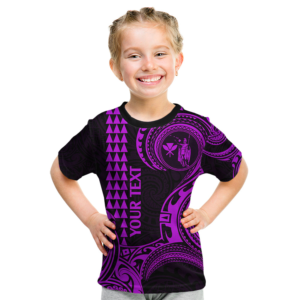 Custom King Kamehameha Day Hawaii Kid T Shirt Paradise of the Pacific Tribal Kakau - Purple LT9 Purple - Polynesian Pride