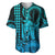 King Kamehameha Day Hawaii Baseball Jersey Paradise of the Pacific Tribal Kakau with Kanaka Maoli - Aqua LT9 Aqua - Polynesian Pride