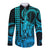 King Kamehameha Day Hawaii Long Sleeve Button Shirt Paradise of the Pacific Tribal Kakau with Kanaka Maoli - Aqua LT9 Unisex Aqua - Polynesian Pride