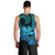 King Kamehameha Day Hawaii Men Tank Top Paradise of the Pacific Tribal Kakau with Kanaka Maoli - Aqua LT9 - Polynesian Pride