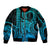 King Kamehameha Day Hawaii Sleeve Zip Bomber Jacket Paradise of the Pacific Tribal Kakau with Kanaka Maoli - Aqua LT9 Unisex Aqua - Polynesian Pride