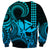 King Kamehameha Day Hawaii Sweatshirt Paradise of the Pacific Tribal Kakau with Kanaka Maoli - Aqua LT9 - Polynesian Pride