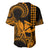 King Kamehameha Day Hawaii Baseball Jersey Paradise of the Pacific Tribal Kakau with Kanaka Maoli - Gold LT9 - Polynesian Pride