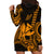 King Kamehameha Day Hawaii Hoodie Dress Paradise of the Pacific Tribal Kakau with Kanaka Maoli - Gold LT9 - Polynesian Pride