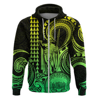 King Kamehameha Day Hawaii Hoodie Paradise of the Pacific Tribal Kakau with Kanaka Maoli Lime LT9 - Polynesian Pride