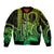 King Kamehameha Day Hawaii Sleeve Zip Bomber Jacket Paradise of the Pacific Tribal Kakau with Kanaka Maoli - Lime LT9 Unisex Lime - Polynesian Pride