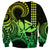 King Kamehameha Day Hawaii Sweatshirt Paradise of the Pacific Tribal Kakau with Kanaka Maoli - Lime LT9 - Polynesian Pride