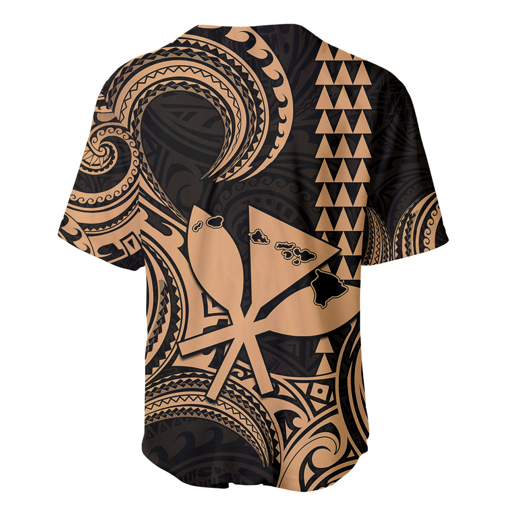 King Kamehameha Day Hawaii Baseball Jersey Paradise of the Pacific Tribal Kakau with Kanaka Maoli - Nude LT9 - Polynesian Pride