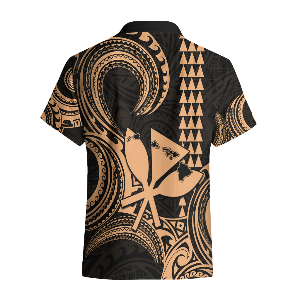 King Kamehameha Day Hawaii Hawaiian Shirt Paradise of the Pacific Tribal Kakau with Kanaka Maoli - Nude LT9 - Polynesian Pride