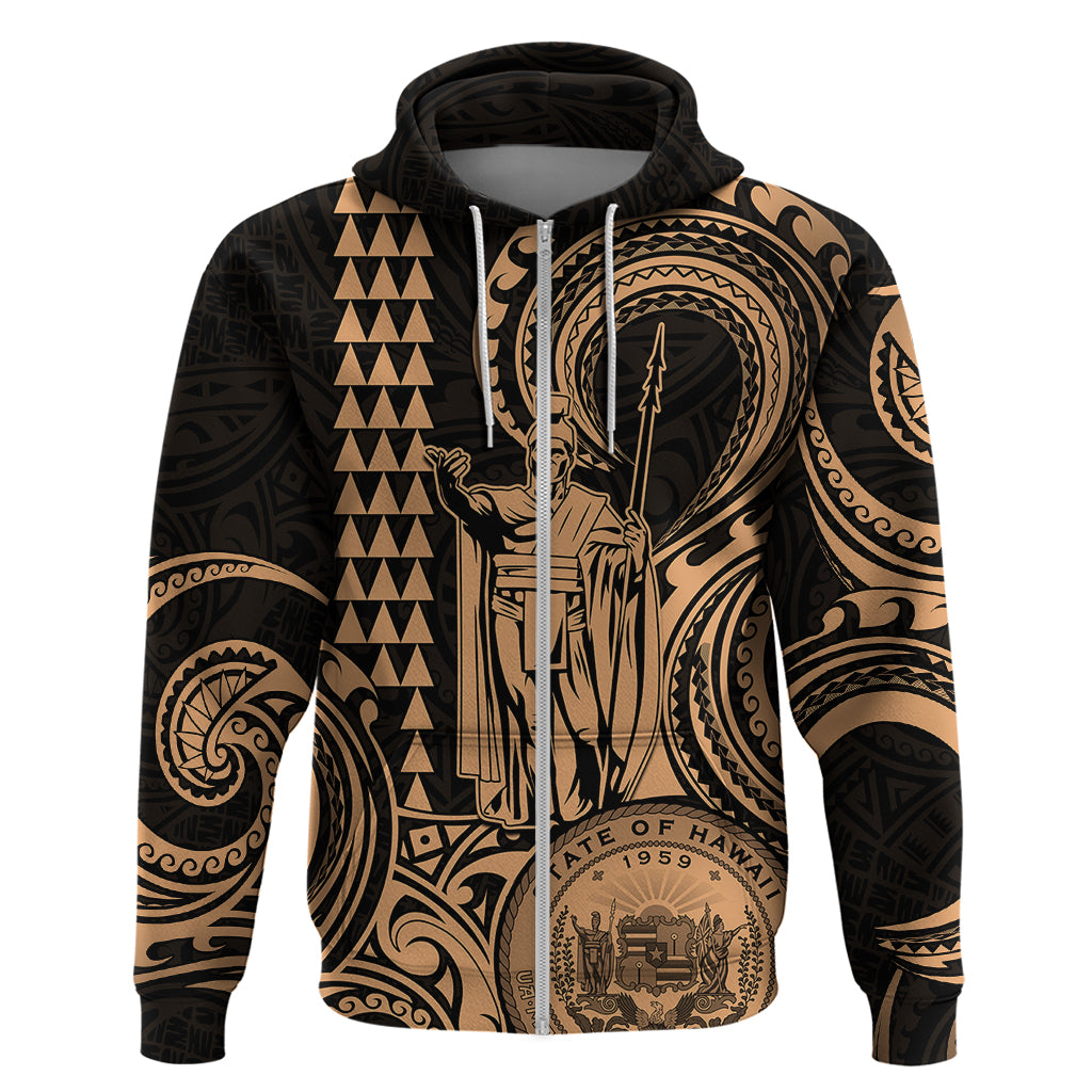 King Kamehameha Day Hawaii Hoodie Paradise of the Pacific Tribal Kakau with Kanaka Maoli Nude LT9 - Polynesian Pride