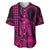 King Kamehameha Day Hawaii Baseball Jersey Paradise of the Pacific Tribal Kakau with Kanaka Maoli - Pink LT9 Pink - Polynesian Pride