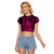 King Kamehameha Day Hawaii Raglan Cropped T Shirt Paradise of the Pacific Tribal Kakau with Kanaka Maoli - Pink LT9 Female Pink - Polynesian Pride
