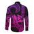King Kamehameha Day Hawaii Long Sleeve Button Shirt Paradise of the Pacific Tribal Kakau with Kanaka Maoli - Pink Gradient LT9 - Polynesian Pride
