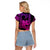 King Kamehameha Day Hawaii Raglan Cropped T Shirt Paradise of the Pacific Tribal Kakau with Kanaka Maoli - Pink Gradient LT9 - Polynesian Pride