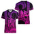 King Kamehameha Day Hawaii Women V Neck T Shirt Paradise of the Pacific Tribal Kakau with Kanaka Maoli - Pink Gradient LT9 - Polynesian Pride