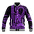 King Kamehameha Day Hawaii Baseball Jacket Paradise of the Pacific Tribal Kakau with Kanaka Maoli - Purple LT9 Unisex Purple - Polynesian Pride