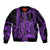 King Kamehameha Day Hawaii Sleeve Zip Bomber Jacket Paradise of the Pacific Tribal Kakau with Kanaka Maoli - Purple LT9 Unisex Purple - Polynesian Pride