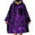 King Kamehameha Day Hawaii Wearable Blanket Hoodie Paradise of the Pacific Tribal Kakau with Kanaka Maoli - Purple LT9 - Polynesian Pride