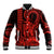 King Kamehameha Day Hawaii Baseball Jacket Paradise of the Pacific Tribal Kakau with Kanaka Maoli - Red LT9 Unisex Red - Polynesian Pride