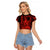 King Kamehameha Day Hawaii Raglan Cropped T Shirt Paradise of the Pacific Tribal Kakau with Kanaka Maoli - Red LT9 Female Red - Polynesian Pride