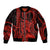 King Kamehameha Day Hawaii Sleeve Zip Bomber Jacket Paradise of the Pacific Tribal Kakau with Kanaka Maoli - Red LT9 Unisex Red - Polynesian Pride
