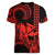 King Kamehameha Day Hawaii Women V Neck T Shirt Paradise of the Pacific Tribal Kakau with Kanaka Maoli - Red LT9 - Polynesian Pride