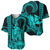 King Kamehameha Day Hawaii Baseball Jersey Paradise of the Pacific Tribal Kakau with Kanaka Maoli - Turquoise LT9 - Polynesian Pride