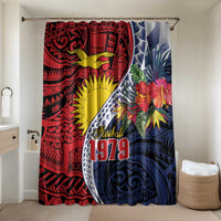 Flag of Kiribati Polynesian Pattern Bathroom Set Est 1979 With Tropical Flowers - Polynesian Pride