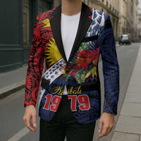 Flag of Kiribati Polynesian Pattern Blazer Est 1979 With Tropical Flowers - Polynesian Pride