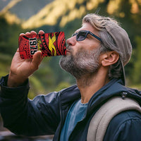 Flag of Kiribati Polynesian Pattern 4 in 1 Can Cooler Tumbler Est 1979 With Tropical Flowers