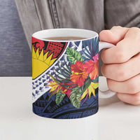 Flag of Kiribati Polynesian Pattern Ceramic Mug Est 1979 With Tropical Flowers - Polynesian Pride