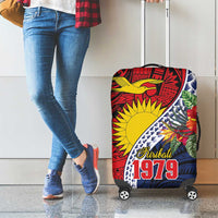 Flag of Kiribati Polynesian Pattern Luggage Cover Est 1979 With Tropical Flowers
