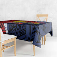 Flag of Kiribati Polynesian Pattern Tablecloth Est 1979 With Tropical Flowers