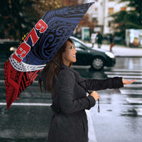 Flag of Kiribati Polynesian Pattern Umbrella Est 1979 With Tropical Flowers - Polynesian Pride