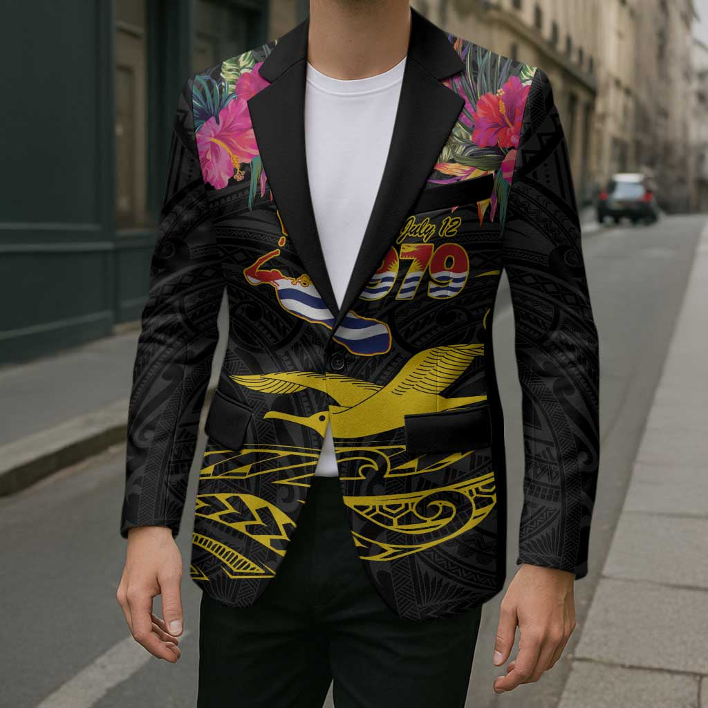 Kiribati Independence Day Personalised Blazer Gold Frigatebird with Polynesian Pattern - Polynesian Pride